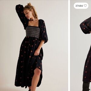Free People Dahlia Embroidered Maxi Dress